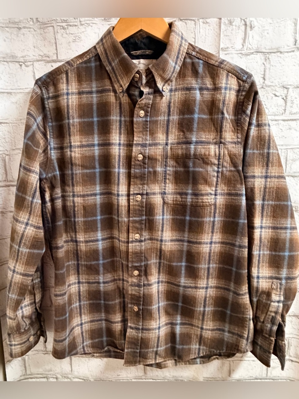 Weatherproof Brown Plaid Button-Down Shirt